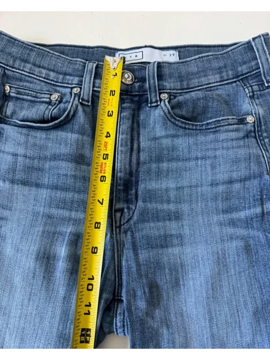 AYR Womens The Bomb Pop High Rise Straight Leg Raw Hem Jeans Size 29 - Picture 12 of 12